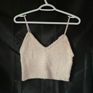 Garage , pink fluffy crop top